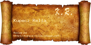 Kupecz Rella névjegykártya